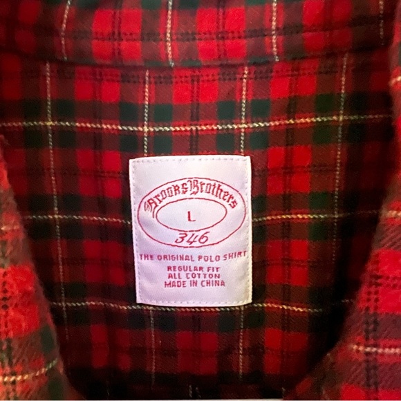 Brooks Brother mens long sleeve plaid button down flannel shirt | size Large - Picture 7 of 9